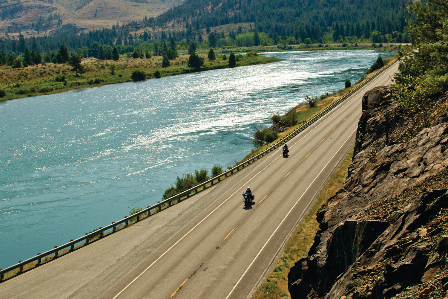 motorcycling along the blackfoot river