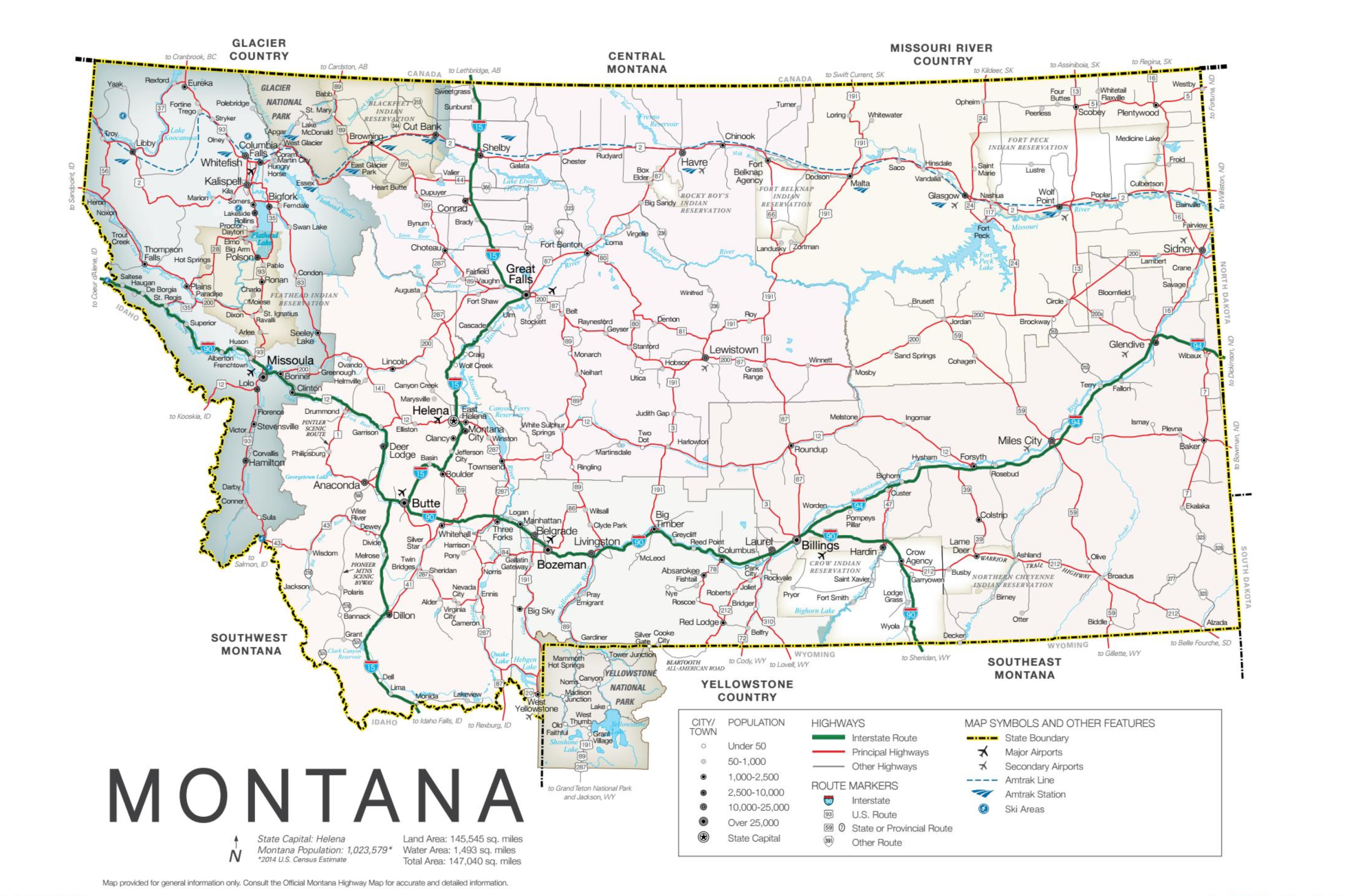 Glacier Country's Montana Highway Map